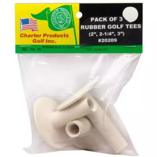 Charter Products Pack of 3 Rubber Golf Tees